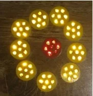 White Yellow Red Traffic Safety 7/23/45/80 Round Plastic Reflective Panel Glass Beads Reflector