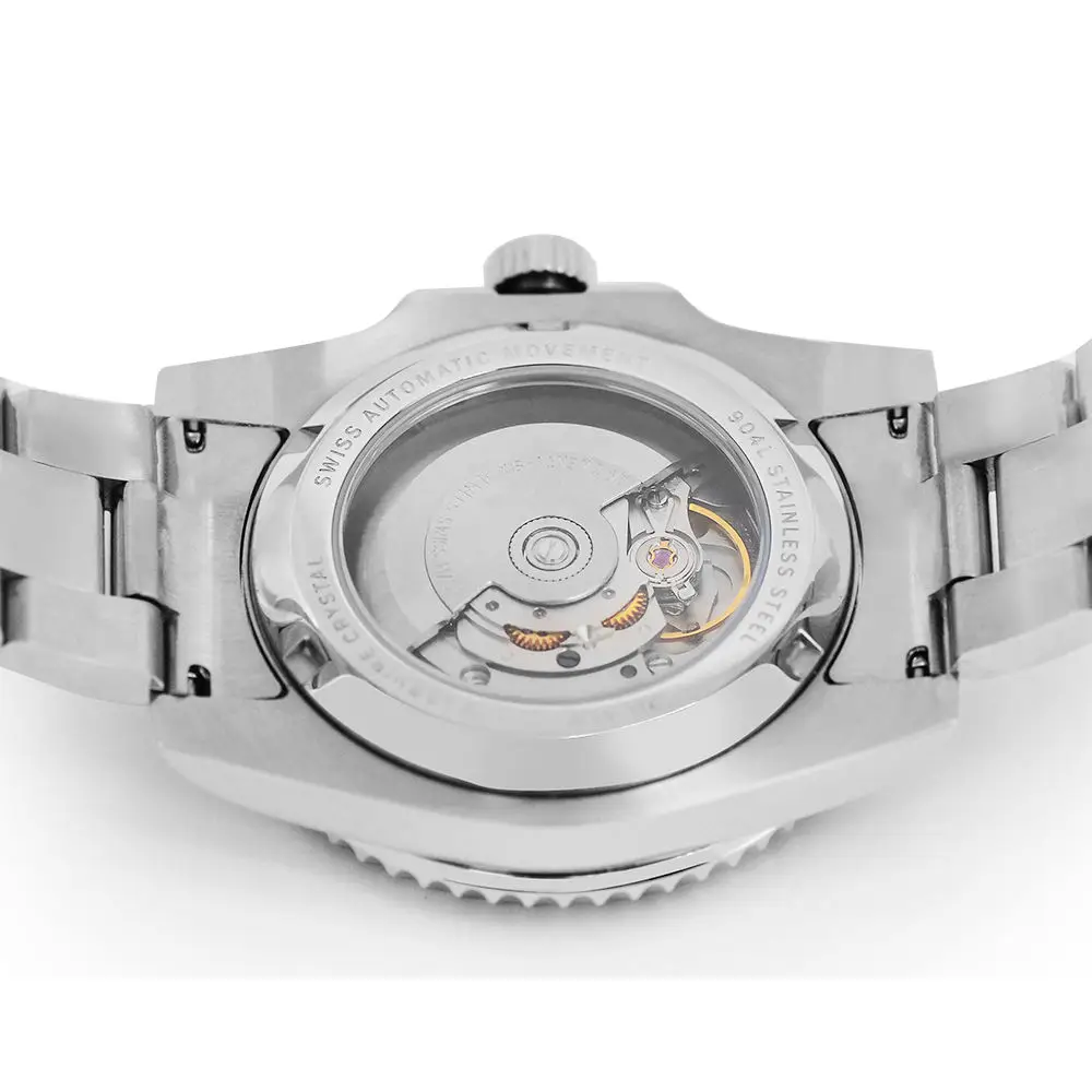 Mexda Analogue Watch Japanese Mechanical Movement Stainless Steel Case 10atm Waterproof Fashion Watch Sport Style Custom Logo