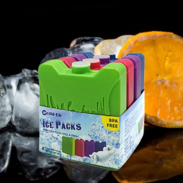 Hard Non-toxic HDPE Ice Packs Large Freezer Block Plastic Freeze Ice Box Cold Pack for Lunch or Food Transportation Ice Bricks