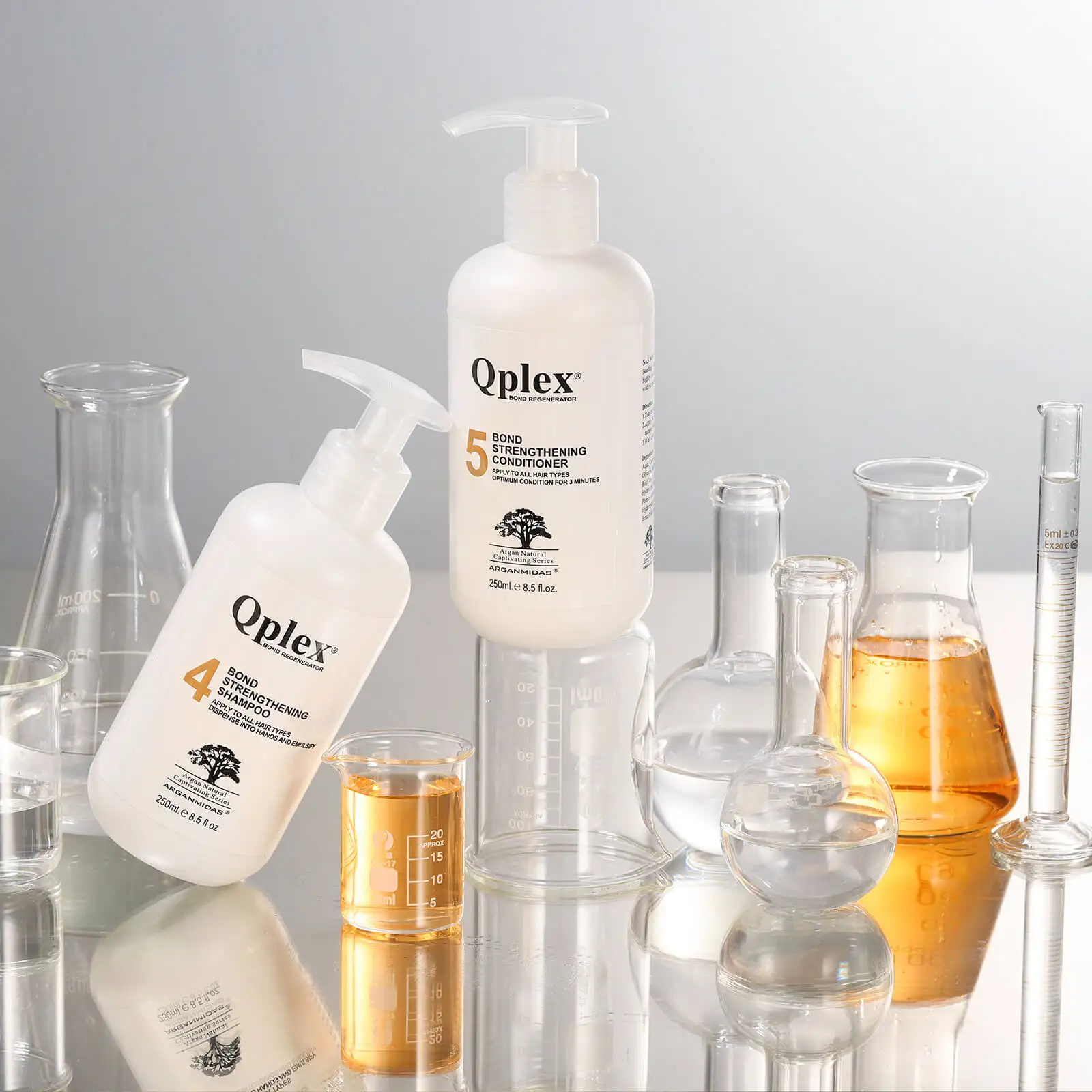 Qplex No.4 Hair Repairing Treatment Set Bond Smooth Strengthening Shampoo for Hydrating All Hair Types