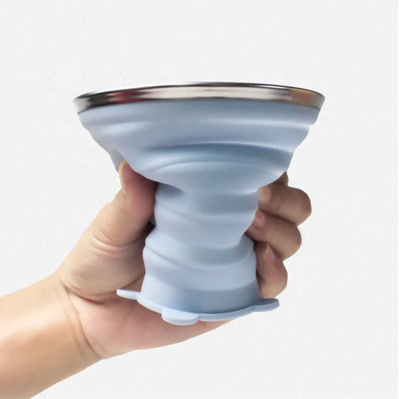 silicone Folding Water Cup collapsible travel mug 270ML