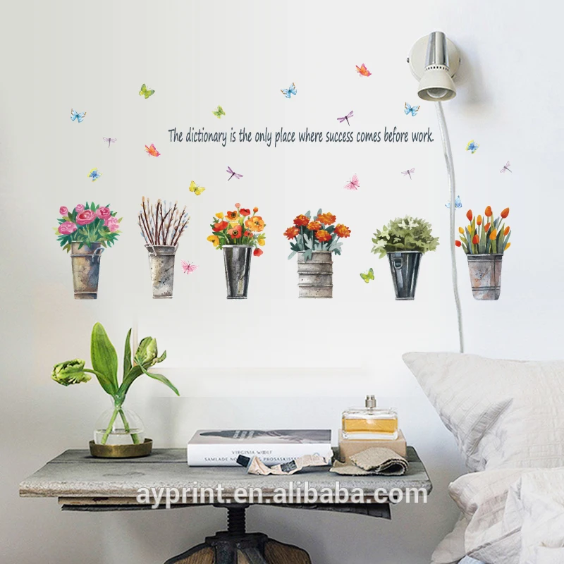 
SK7106 Butterfly Creativity DIY Home Bedroom Decorative Flower Pot Sticker Window 