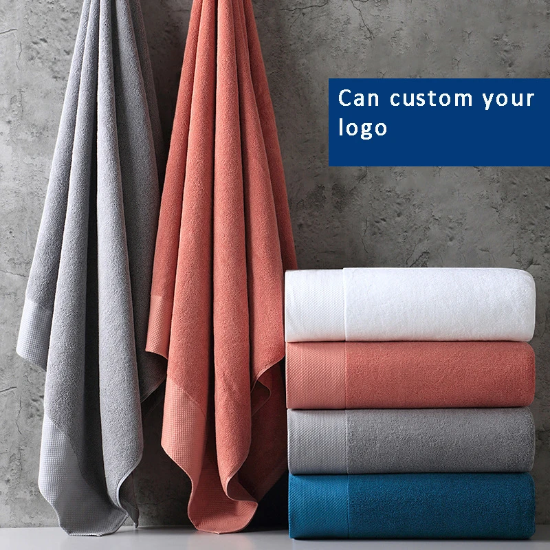 Large Cotton 90*180 40*80 Thick Custom Embroidery Logo Bath Towels 100% Cotton Hotel Towel Set