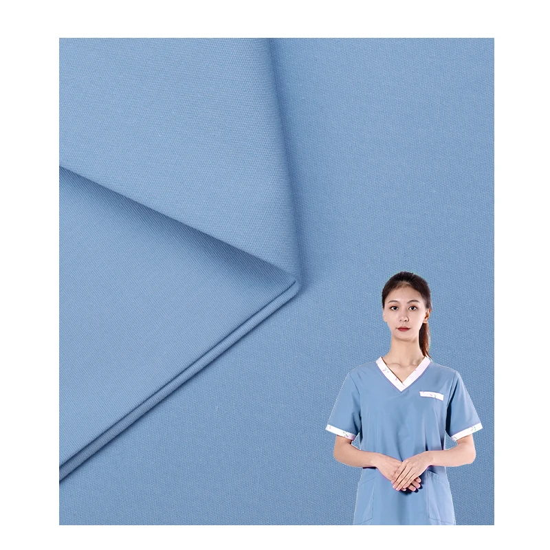 2022 hot selling medical 65% poly 35% cotton hospital doctors nurses uniform fabric for scrubs twill fabric