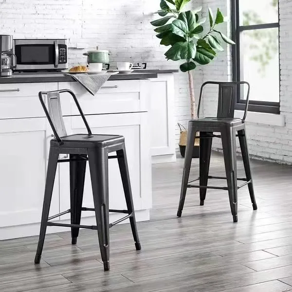 Hot Selling Cheap Price Stackable Steel Iron Frame Wooden Seat Modern Vintage Antique Industrial Dining Restaurant Metal Chair