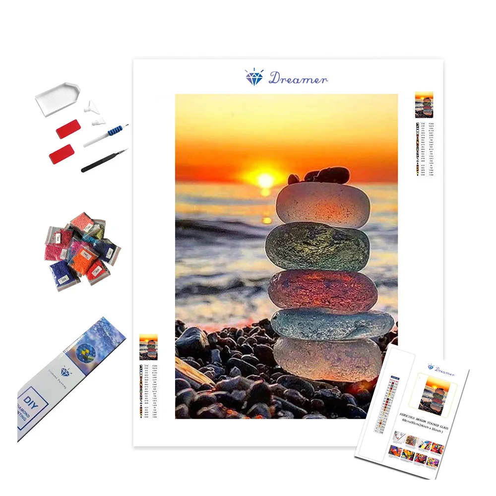 DM-122 Diamond Painting Sunset Sea Landscape painting Crystal Rhinestone Special Diamond Embroidery Paintings  Kits