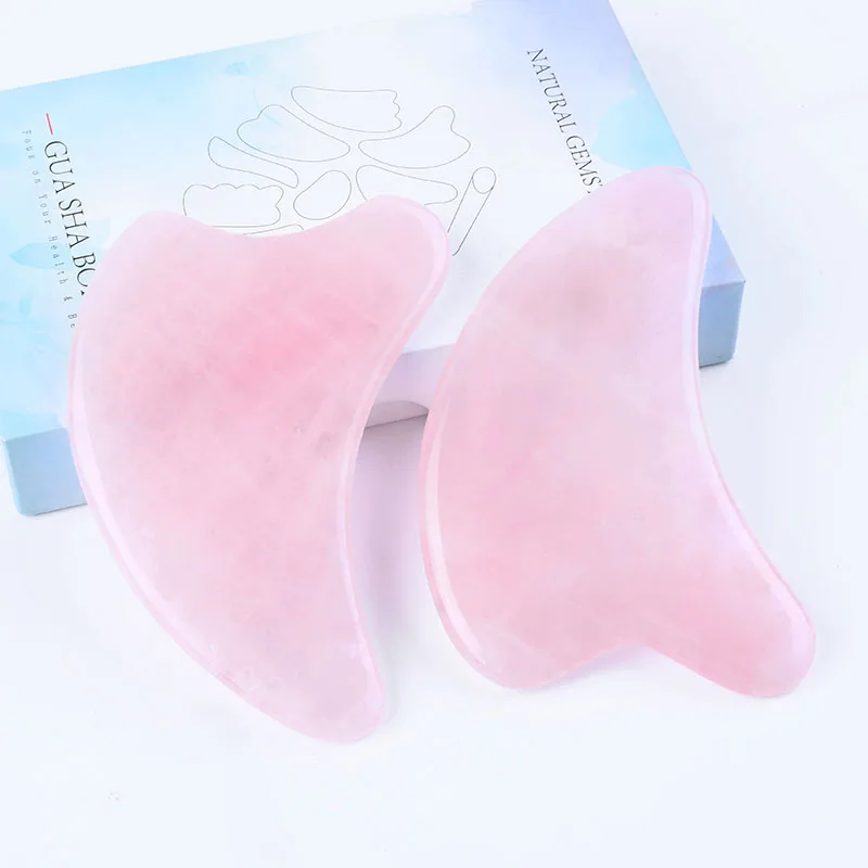 Optimal Price Dolphin shaped Natural Pink Jade Gua Sha Stone Tool Wholesale Rose Quartz Gua Sha Facial Massager Personalized