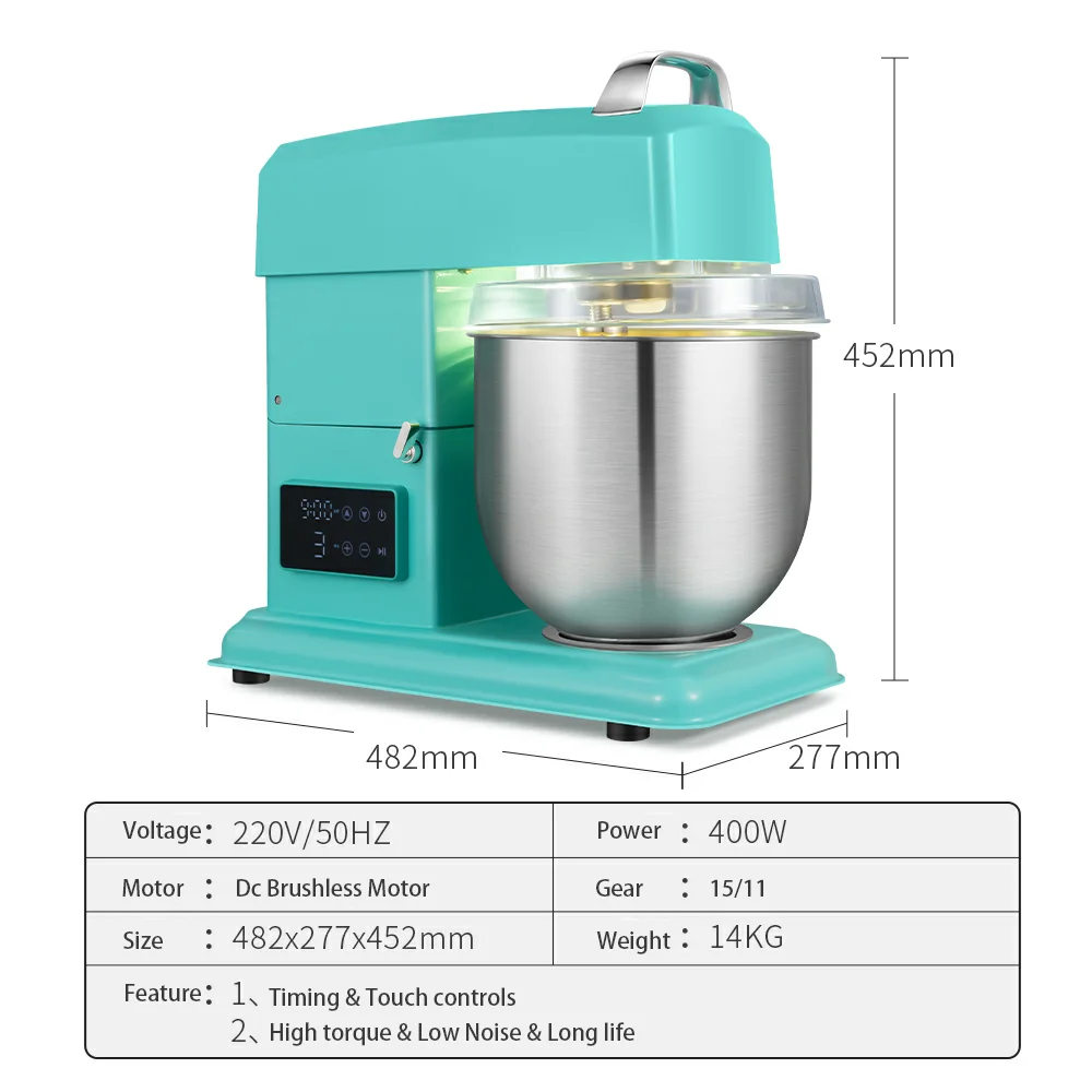 SOJO TECH Commercial Egg Cream Cake Dough Mixer Bakery Machine 7L Capacity Desktop Spiral Mixer