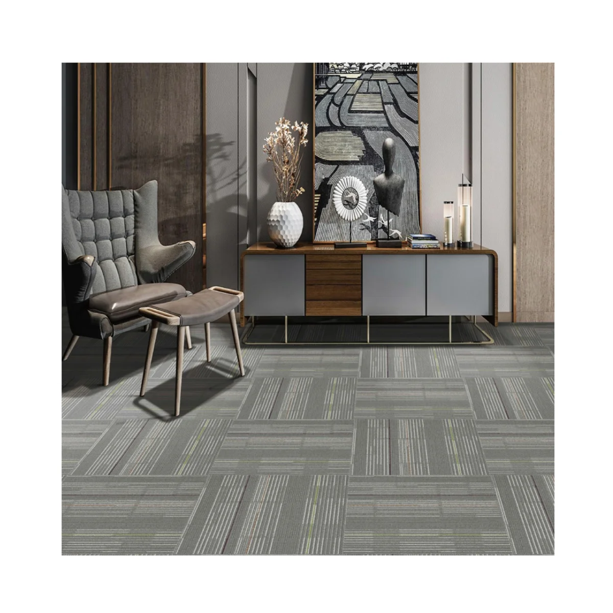 2024 Kaili Home Luxury Removable 50x50 Modular Carpet Tiles Commercial Office Wall-to-Wall Carpet for Home and Office Use