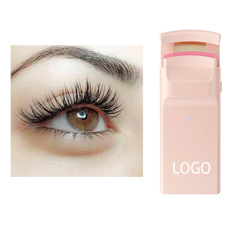 Красивый инструмент, розовые Симпатичные щипцы для завивки ресниц, легко вьющиеся, OEM электрические нагреваемые щипцы для завивки ресниц с зарядкой через USB, Индикатор нагрева