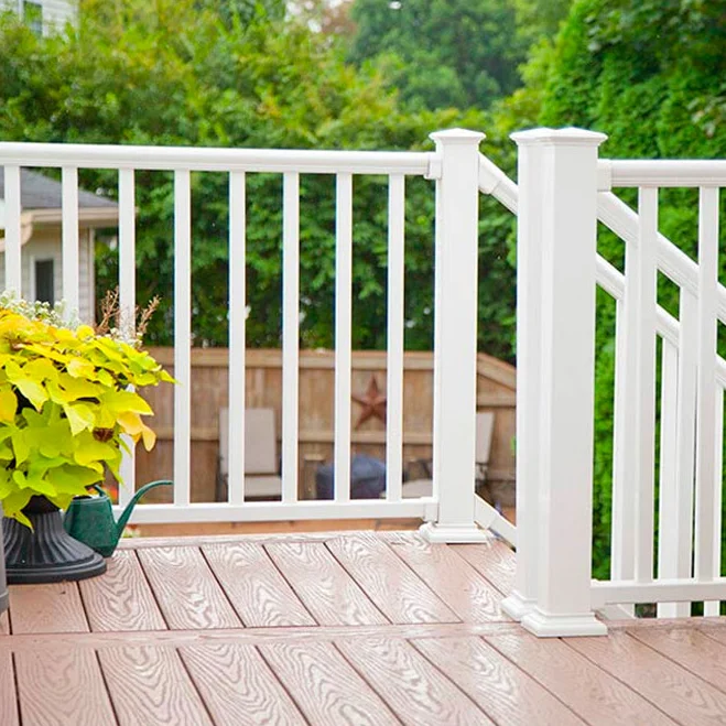 plastic vinyl balustrade deck railing,balcony railing design