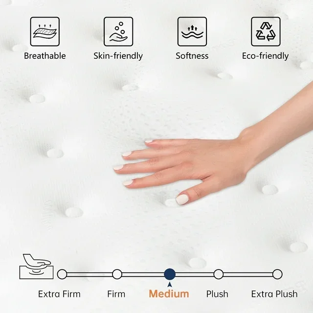 High quality cheap bonnell spring bed mattress jacquard fabric matelas hybrid mattress king queen Double