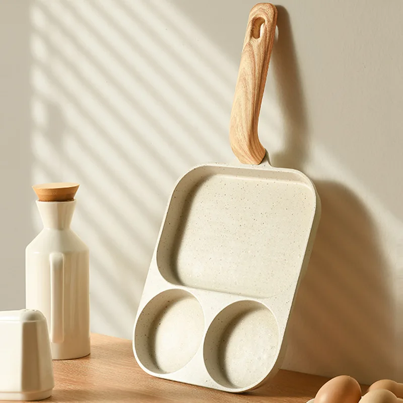 Maifan Stone Bacon Steak Flat Pot Home Breakfast Pot Fried Egg God Tool Non Stick 3-in-1 Egg Burger Pot