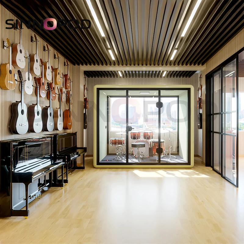 Movable Soundproof Music Acoustic Booth Acoustic Violin Saxophone Booth Sound Proof Piano Study Room Silent Drum Kit Office Pod
