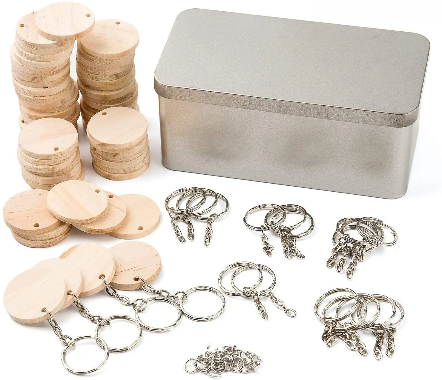 China Wholesale High Quality Unfinished Natural Wood Slices wood keychain blank for DIY Crafts Decorations Ornaments