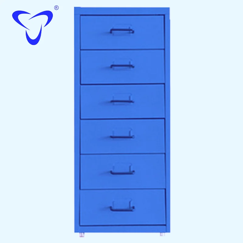 Factory Supplier steel office home furniture Glossy finished modern blue home use chest of drawers metal storage drawer cabinet