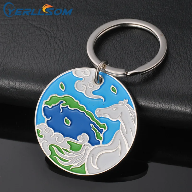 YERLLSOM Promotional Metal Custom Logo Personalized 3D Cute Souvenir Name Key Holder Keyring, Key Chain Y21033110