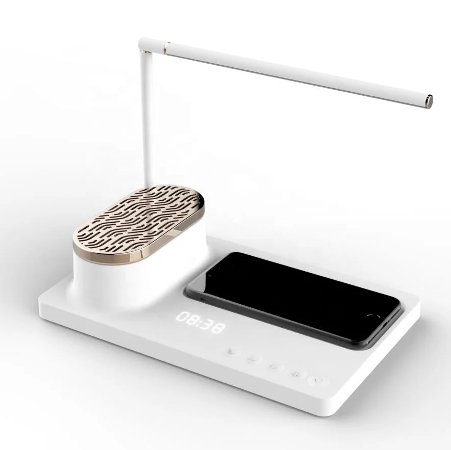 
SUNLINE 2019 led desk lamp Calendar date display blue tooth speaker and wireless phone charger good for home office lighting 