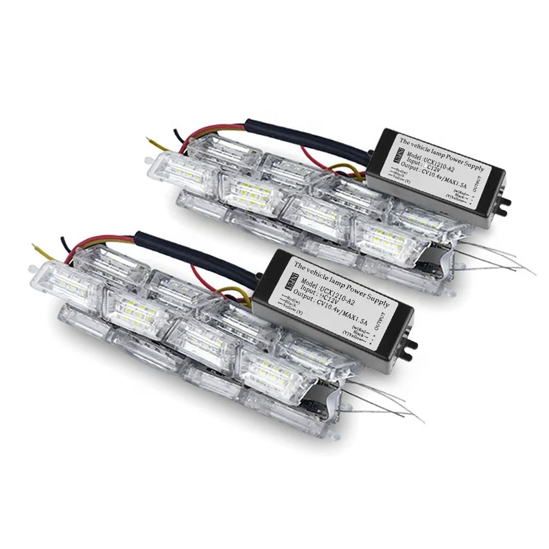 Car Headlight Tear Eye Dual Color 16 LED DRL Flexible Strip Light  Turn Signal car 5050 led strip