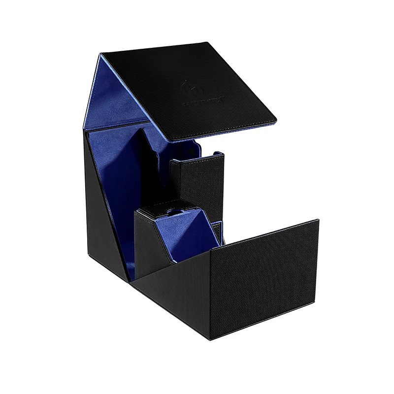 Custom Small Deck Box For Board Game Card Cover Flap PU Leather Two Decks MTG Card Box Card Desktop Folded Storage Deck Box