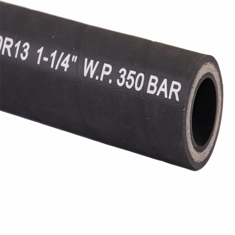 customized en856  black  4/6 teel wire spiral  layers standard sae100 R13 hydraulic  rubber  hose