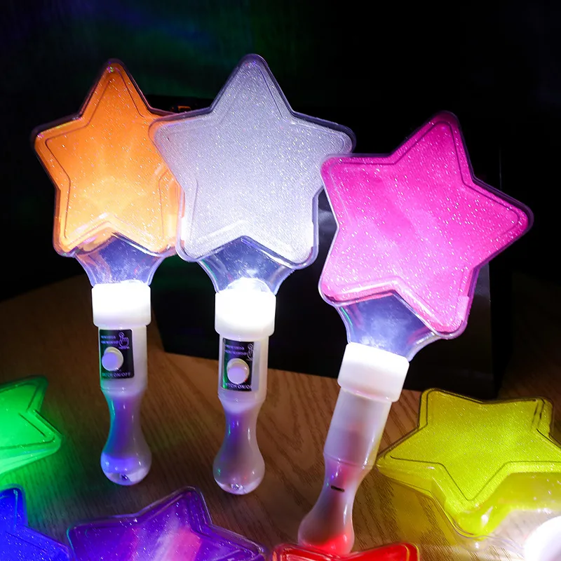 Wholesale Colorful Star Shape LED Sticks Flashing Led Light Up Star Stick For Concert Party Supplies