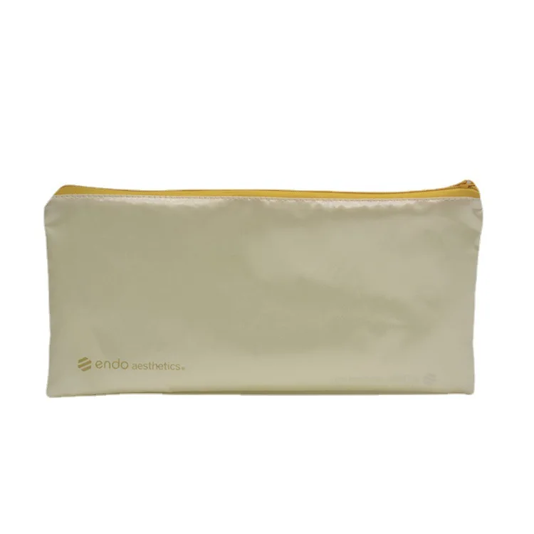 Wholesale  Wig Satin Hair Bag  Custom Printed Gold Zipper Satin Gift Bag
