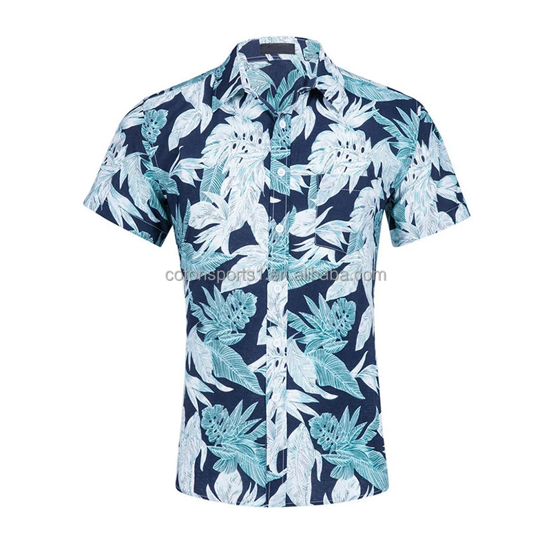 Swimwear Plus size vintage beach hawaiian shirt short sleeves printed customize floral Shirt men clothes
