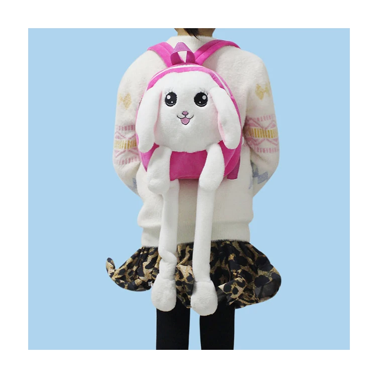 Kawaii Japanese White Rabbit Bunny Backpack School Shoulder Bag Plush Toy Kids Children Girls Girlfriend Student Birthday Gifts