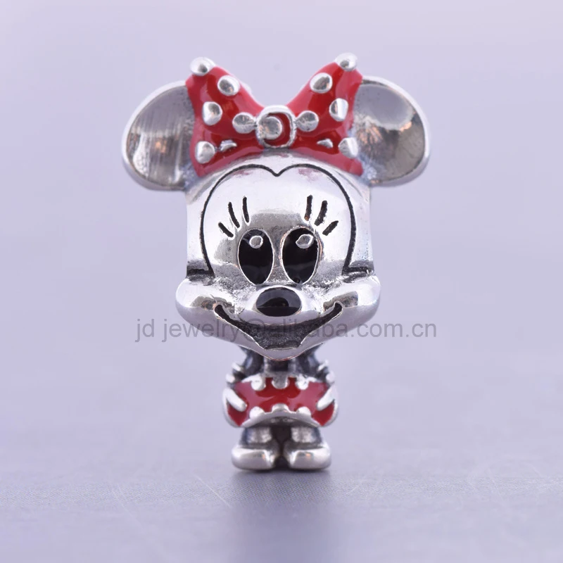 S925 Sterling Sliver Cute Lilo And Stitch Fit Pandor DIY Charms Bracelet Mickey Minnie Mouse Marie Cat For Women Jewelry Gift
