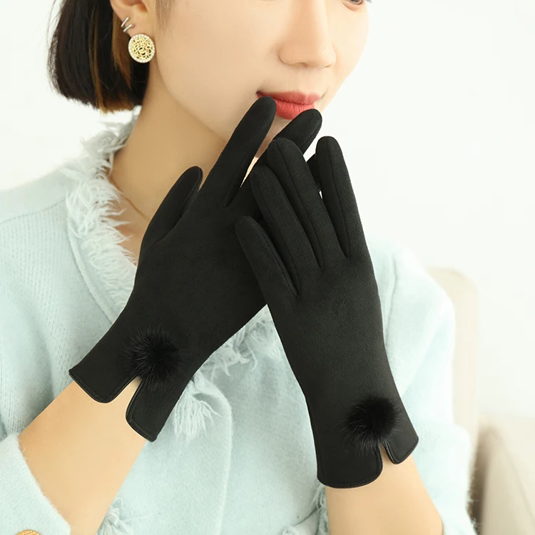 Wholesale winter gloves warm lady gloves for winter nylon gloves
