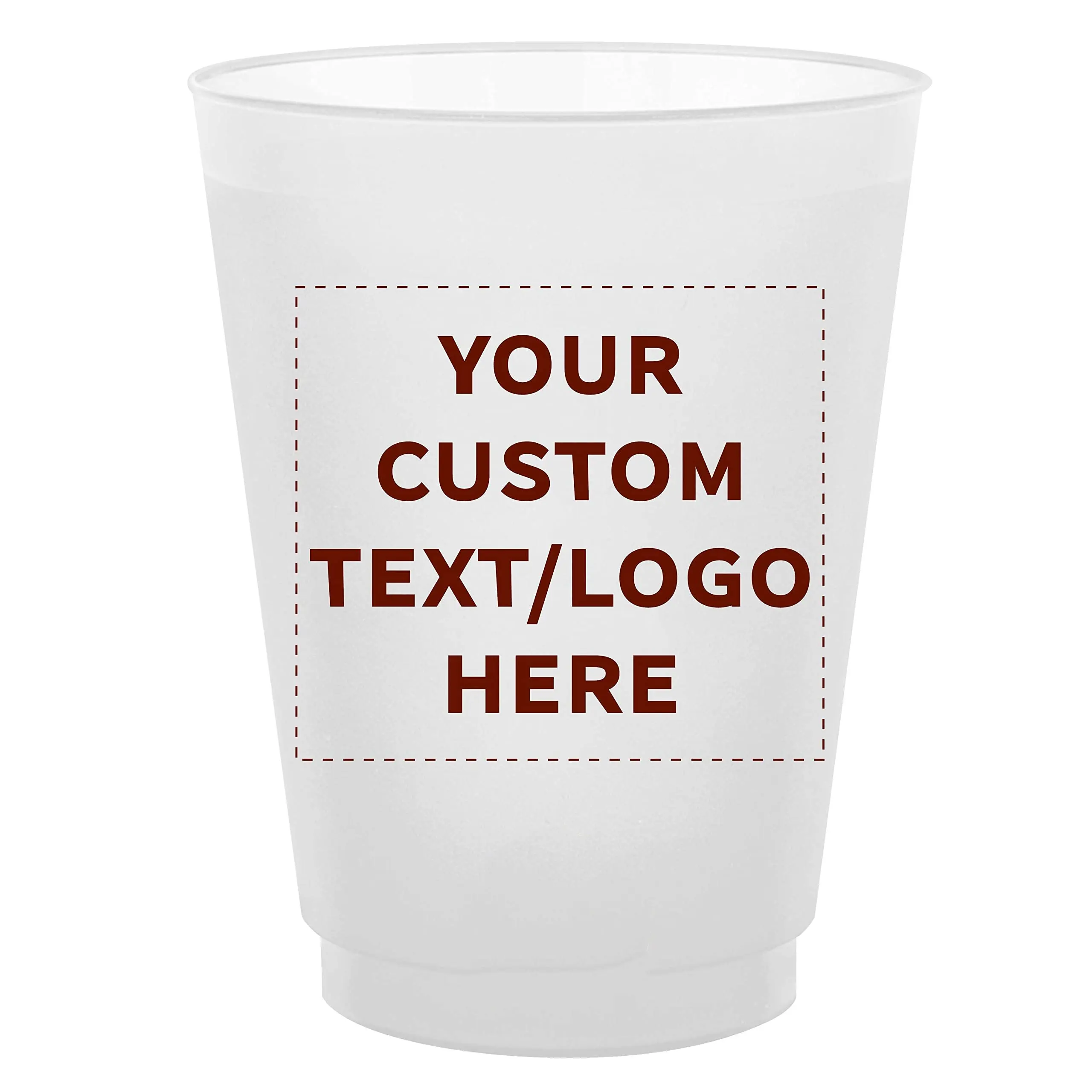 Custom logo printing 16oz reusable frosted plastic stadium cups for wedding