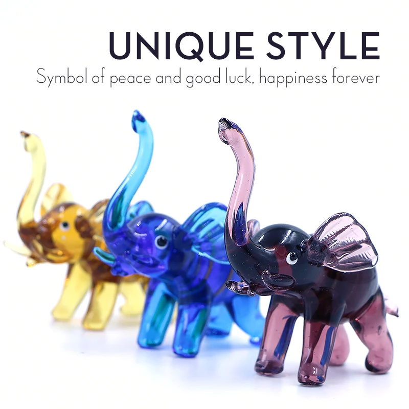 Multicolor Collection Drunk Glass  Large Blue Elephant Statue Decoration Pictures Sculpture