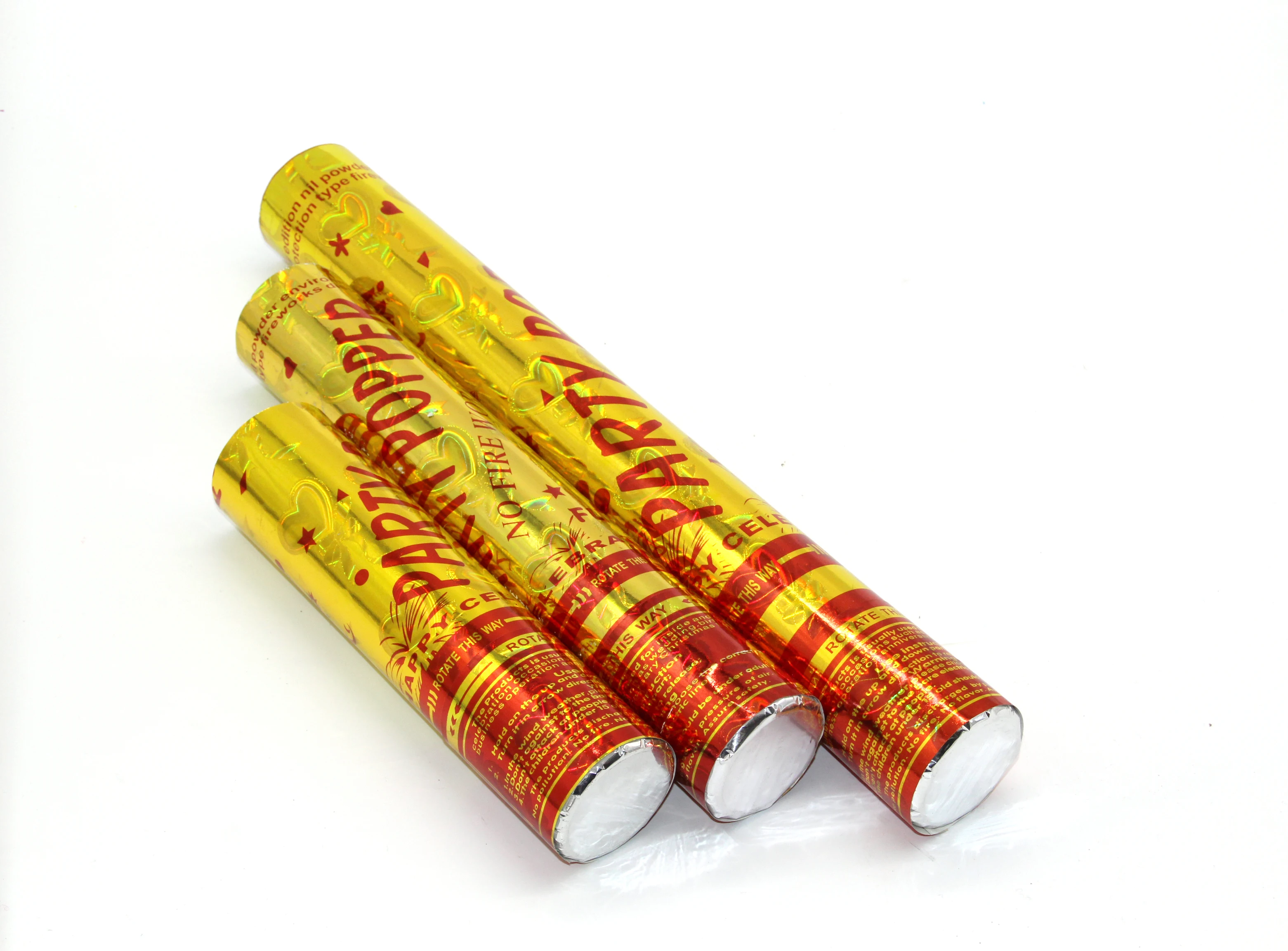 Hot Sale Wedding  And Party Favor Confetti Cannon With Golden Metallic Foil mini cylinder Party Popper