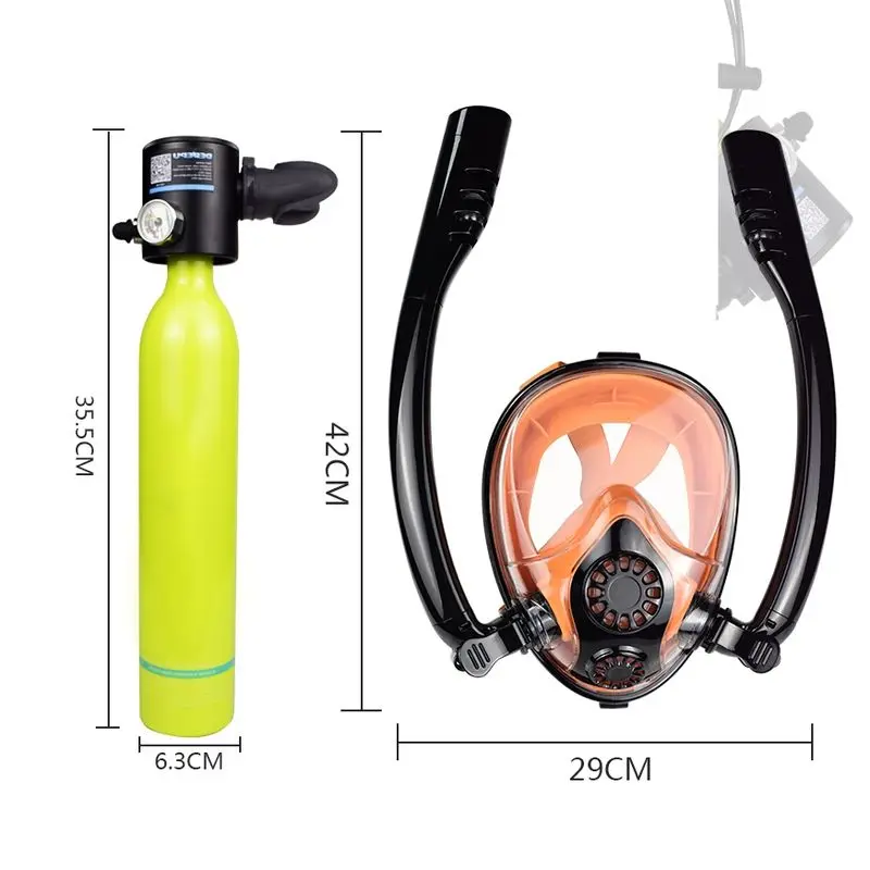 Underwater Sports Professional Set Equipment Full Face Diving Masks With Scuba Air Tanks Diving Gear