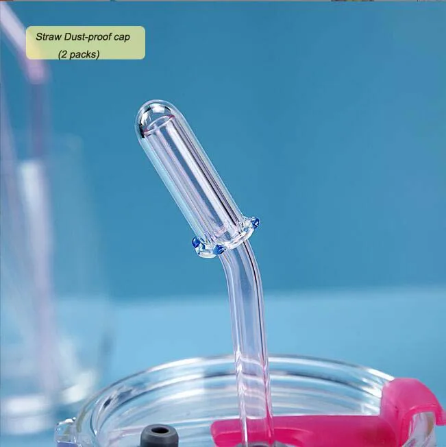 Custom Wholesale Reusable Straw Head Dust Cover Tip Cover Sleeve Caps Lid Straw Insulation Glass Straw Cover