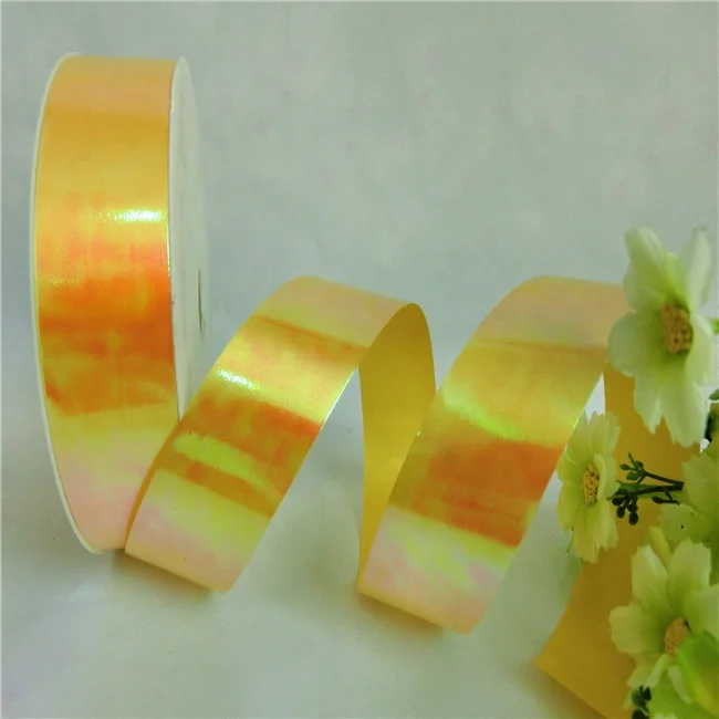 polypropylene iridescent rainbow plastic ribbon rolls