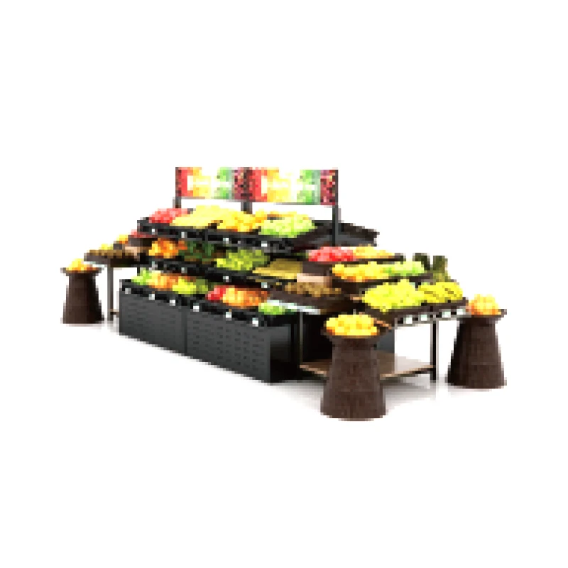 Супермаркет стойка для свежих овощей деревянная односторонняя фруктов