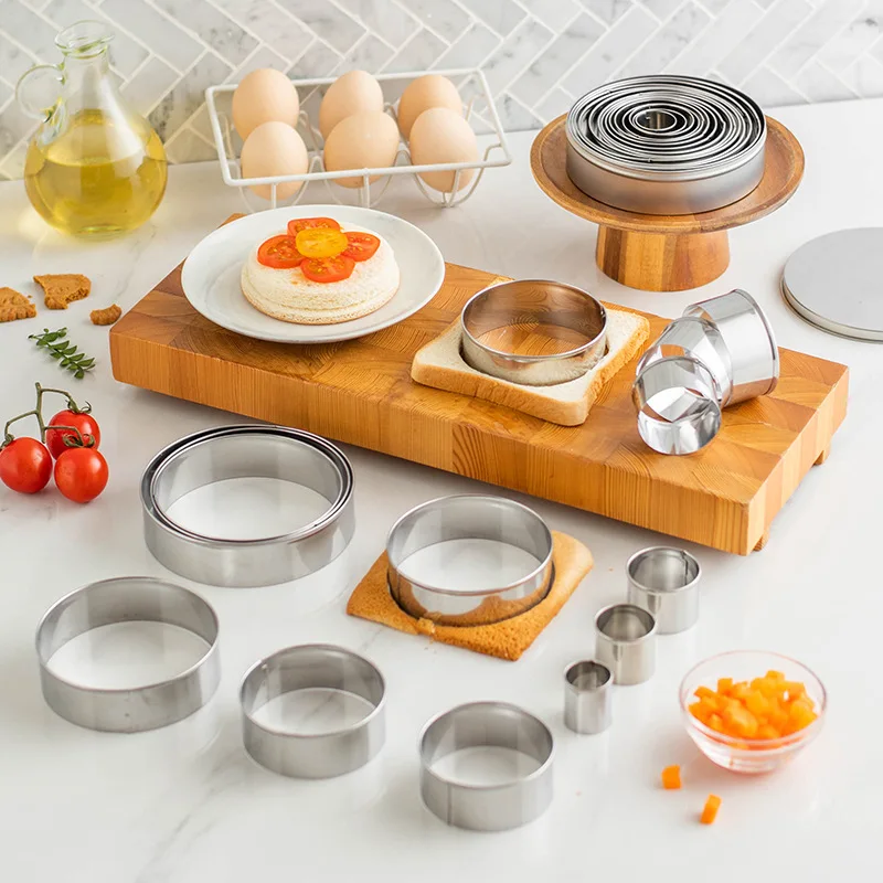 Nonstick Muffin Tart Ring Mold Round Metal Cooking Pastry Ring Molds Food Making English Muffin Rings