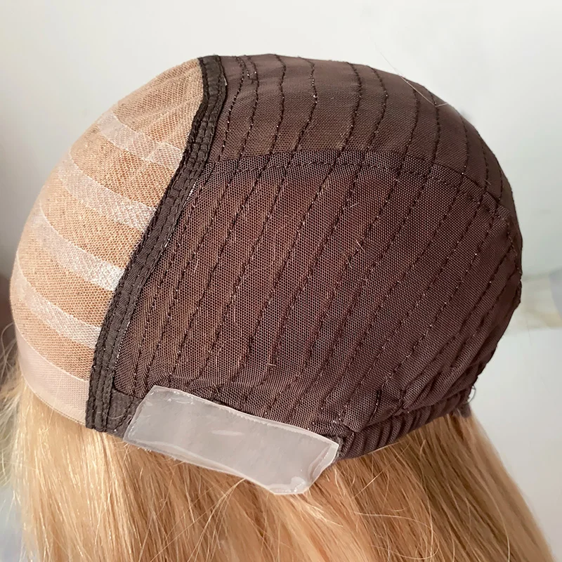 High quality silicone with lace top 18 inch Heat Resistant Feminine long style color #22 medical glueless wig For Patients