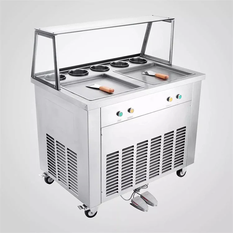 Powerful Ice Cream Roll Double Pan Fried Ice Cream Machine