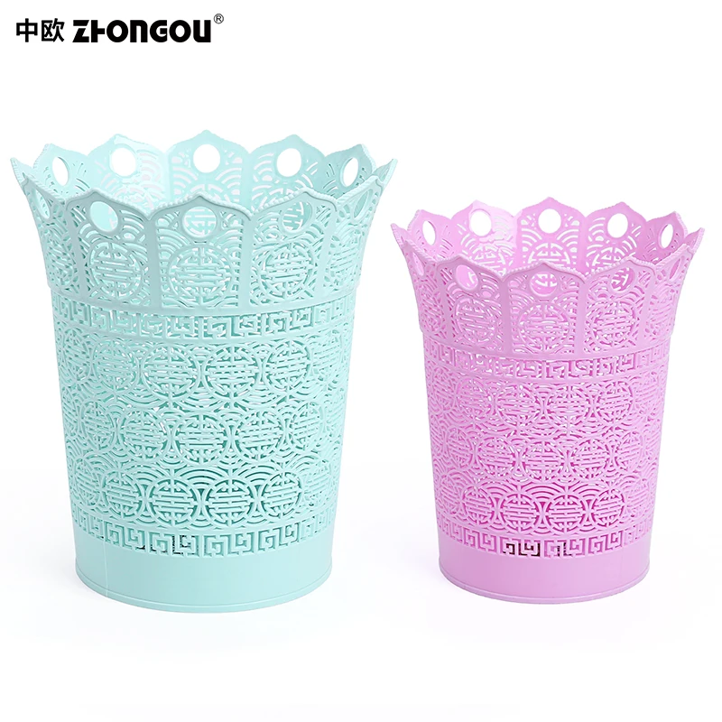 Plastic Bathroom Office trash can Paper basket baskets without cover