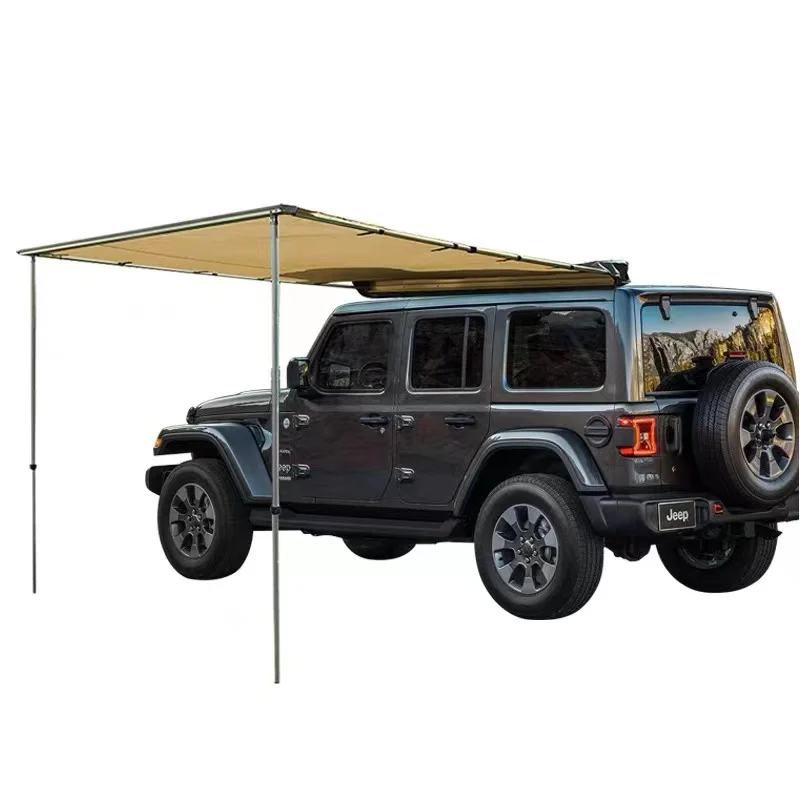 OUTDOOR Waterproof Pull-Out Car Side Awning for Off-Road Camping, Retractable Vehicle Tent Sun Shelter for SUV/Truck 160*250cm