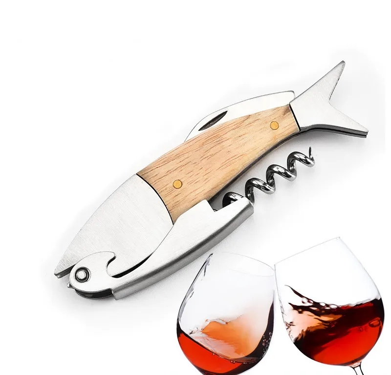 Wine Opener Professional Waiters Corkscrew Wood Bottle Opener and Foil Cutter Gift for Wine Lovers Kitchen Bar Tools Accessories