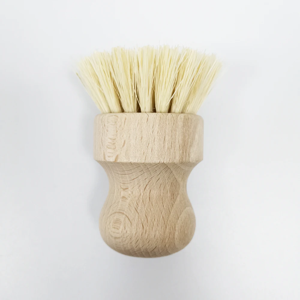Hot selling eco-friendly coconut fiber brush vegetable bamboo tampico wooden fruit cleaning brush