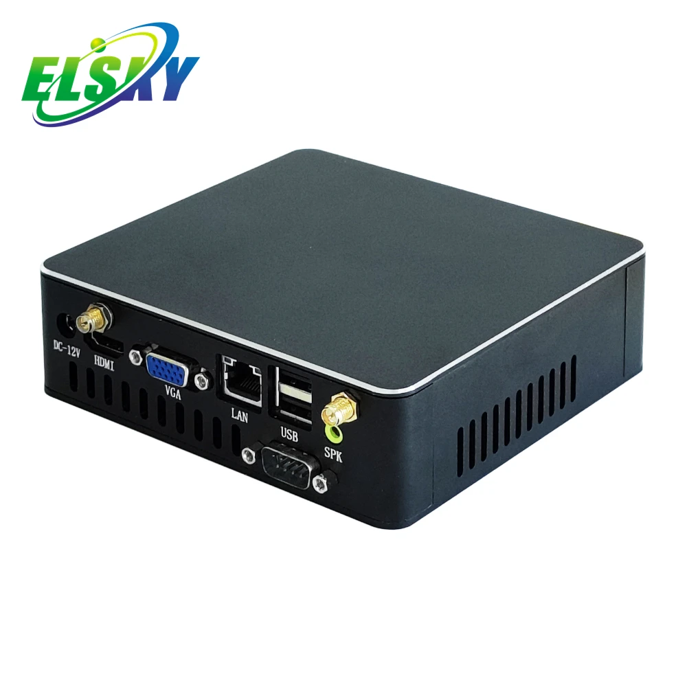 ELSKY 2LAN NANO PC mini pc 8gb ram support Intel 10th Generation Comet Lake Core i5-10210U CPU RS232 COM DDR4 M.2 DC 12V