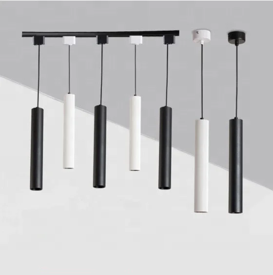 Modern Lights Track Led Lamp Dimmable 5W Long Tube Spot Light Rail Ceiling Pendant Lamp Hanging Lighting For Home Store