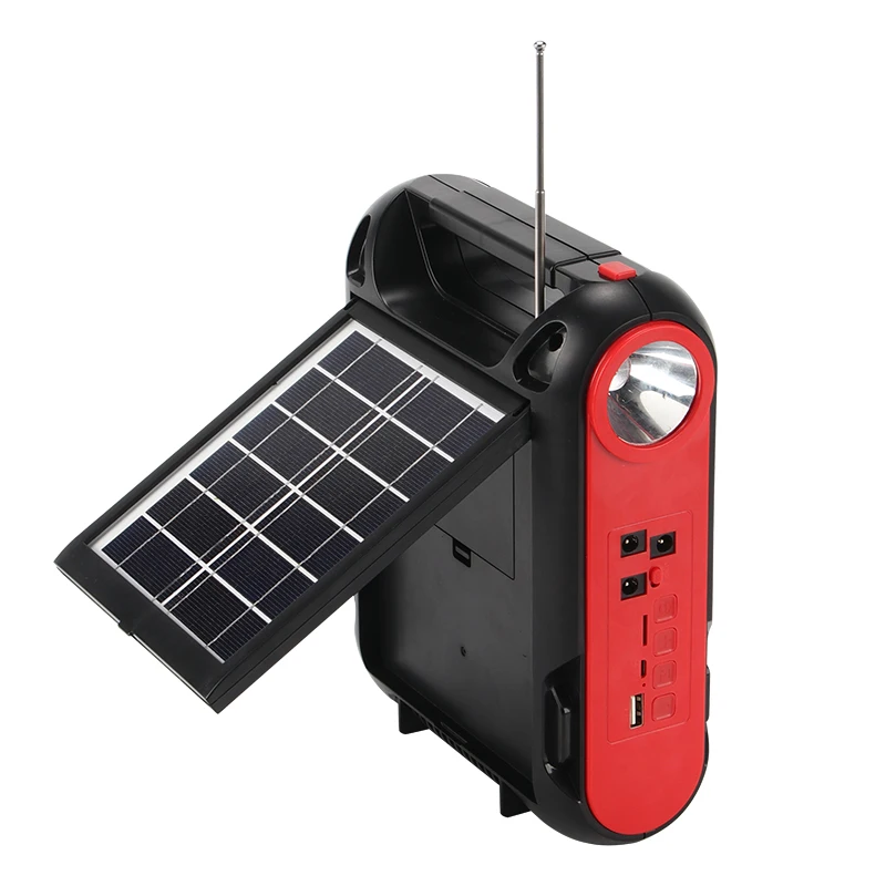Multifunctional outdoor camping flashlight music FM emergency LED solar floodlight