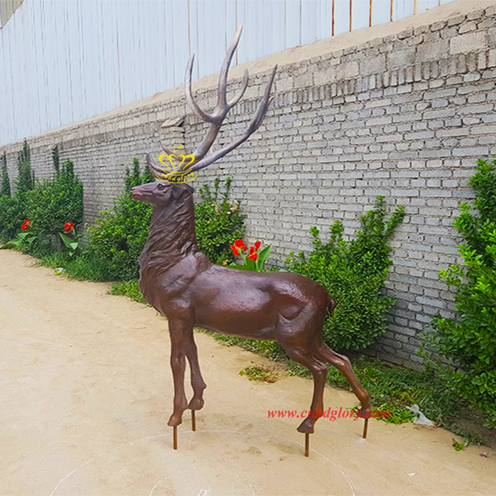Outdoor courtyard garden Landscape Design art Sculpture Ornament High Quality Animal Bronze Deer Statue