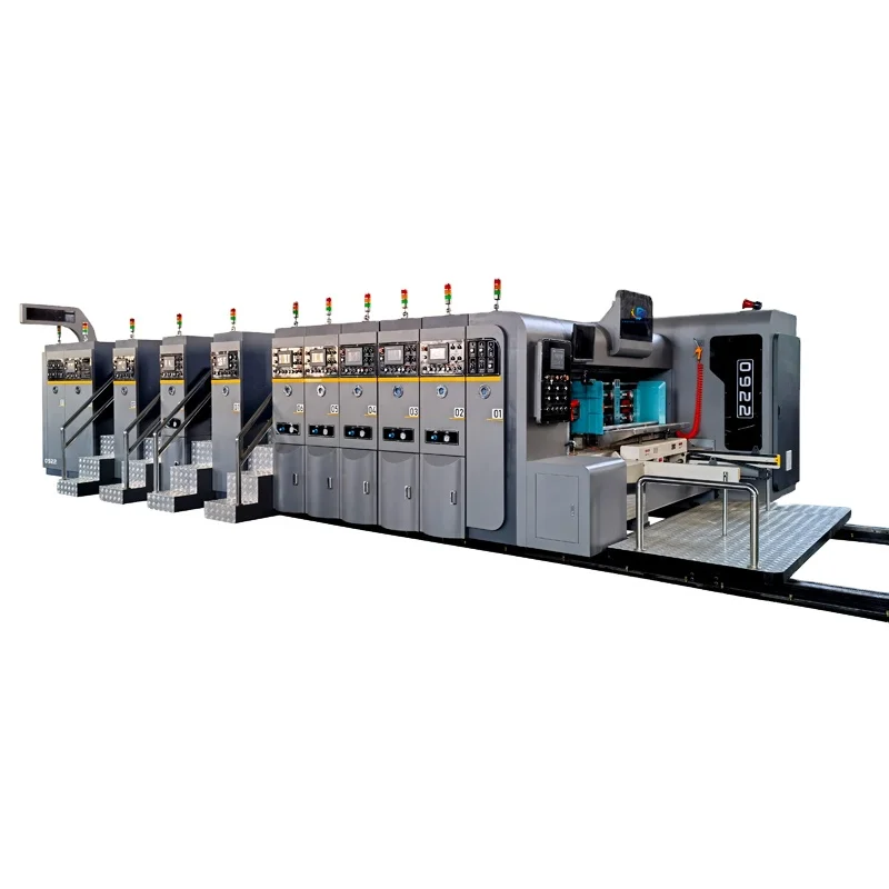 Full Automatic Pizza Box Making Carton Flexo Printing Slotting Machine With Drying Unit